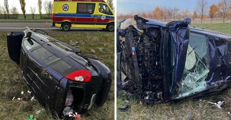 Stracił panowanie nad samochodem i dachował. Sporo za to zapłaci
