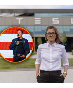 Biejat w Niemczech. Pod fabryką grozi Muskowi Brukselą