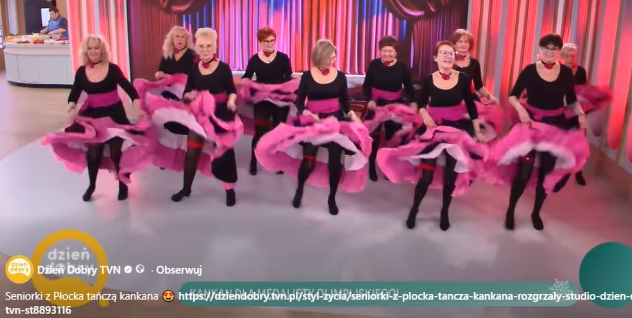 Seniorki z Płocka podbiły ogólnopolską telewizję. Kankan rozgrzał studio "Dzień Dobry TVN"