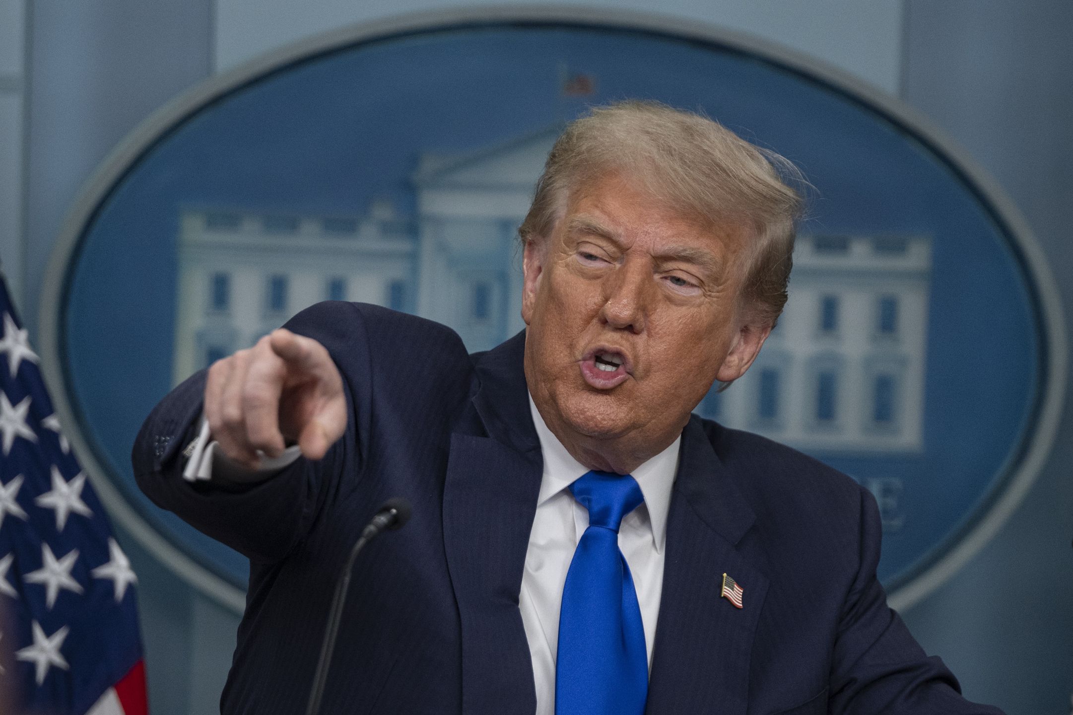 WASHINGTON DC, UNITED STATES - JUNE 27: United States President Donald Trump speaks at the White House Press Briefing room in Washington DC., United States on June 27, 2025. (Photo by Celal Gunes/Anadolu via Getty Images)
