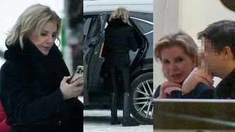 Joanna Racewicz wysiada na mróz z auta za ćwierć MILIONA złotych i mknie do restauracji na spotkanie z TAJEMNICZYM MĘŻCZYZNĄ (ZDJĘCIA)