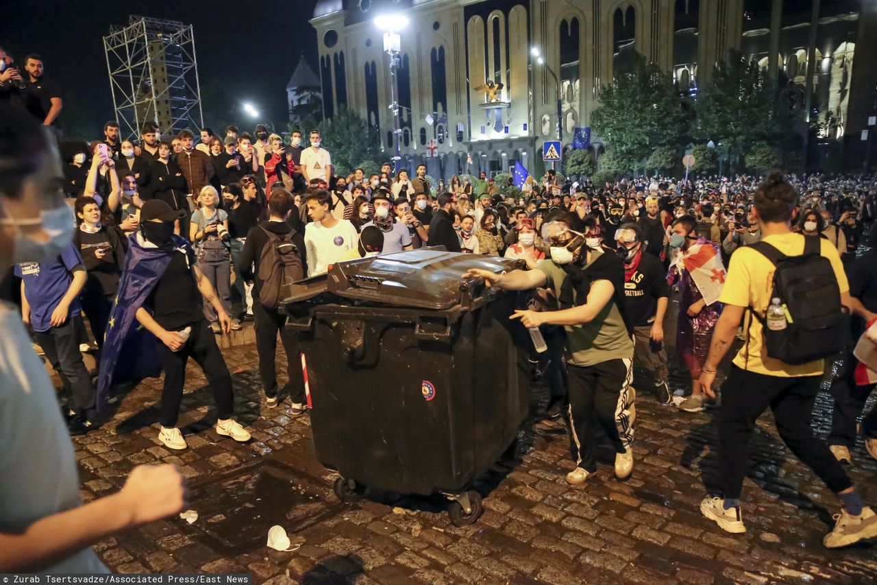 Tens of thousands of people protested in Tbilisi.