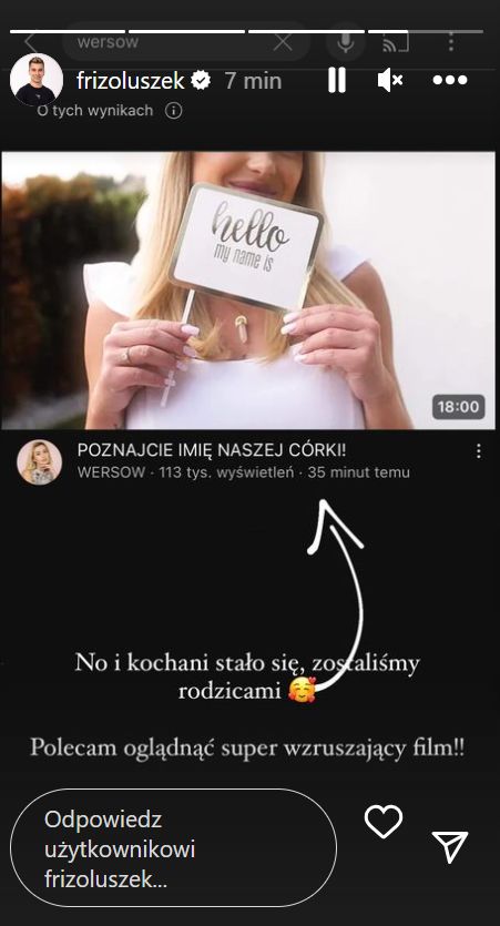 Friz potwierdził, że Wersow urodziła