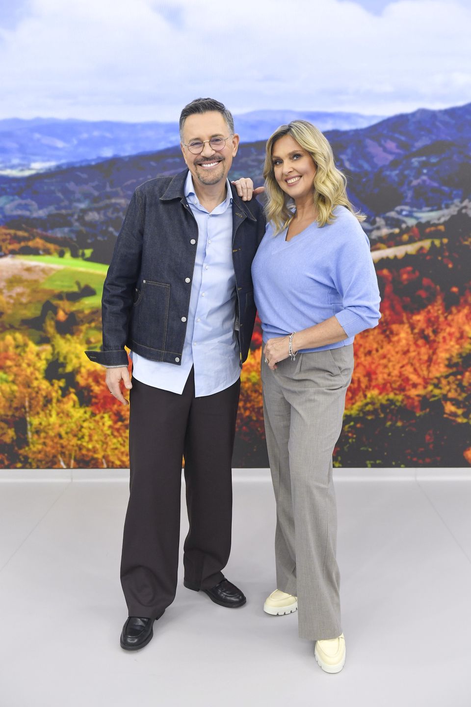 Ewa Wachowicz w modnej stylizacji w programie "Halo, tu Polsat"