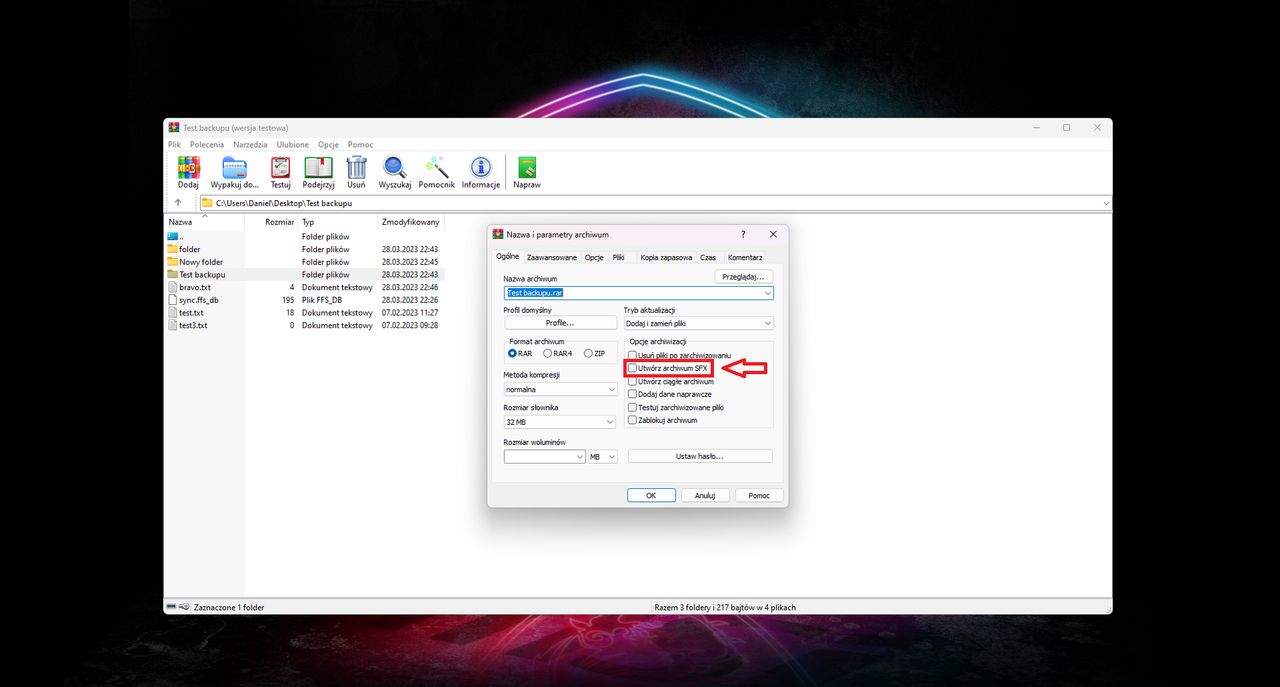 Jak stworzyć archiwum SFX z wykorzystaniem WinRAR-a?