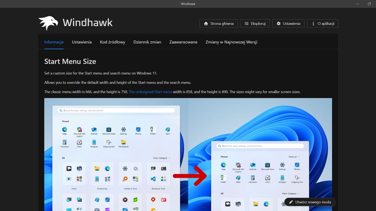 Jak zmienić rozmiar menu Start w Windows 11?