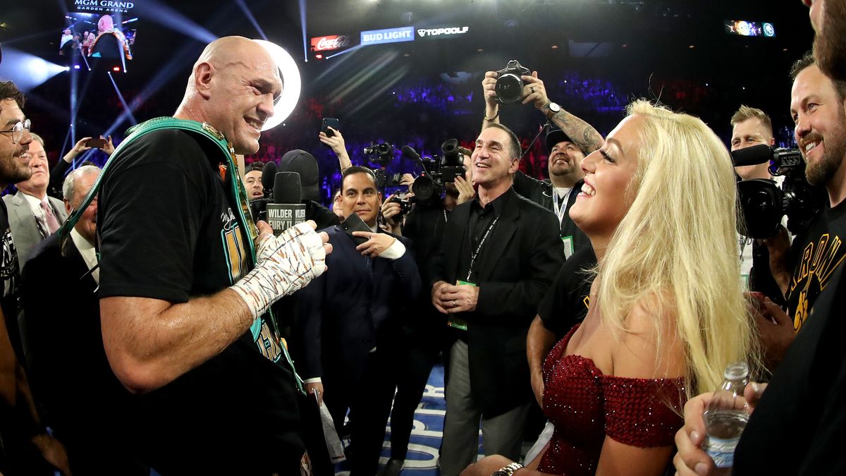 Deontay Wilder v Tyson Fury
LAS VEGAS, NEVADA - FEBRUARY 22:  Tyson Fury sings "American Pie" to his wife Paris Fury and the fans following his win by TKO in the seventh round against Deontay Wilder in the Heavyweight bout for Wilder's WBC and Fury's lineal heavyweight title on February 22, 2020 at MGM Grand Garden Arena in Las Vegas, Nevada. (Photo by Al Bello/Getty Images)
Al Bello
boxing