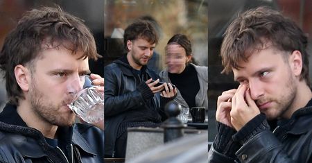 Maciej Musiał gaworzy w modnej kawiarni i OKŁADA OKO lodem ze szklanki. Czyżby za nim ciężka noc? (ZDJĘCIA)