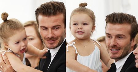 Beckham z córeczką na pokazie Victorii! (ZDJĘCIA)