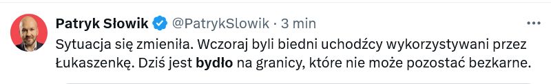 Wpis na platformie X