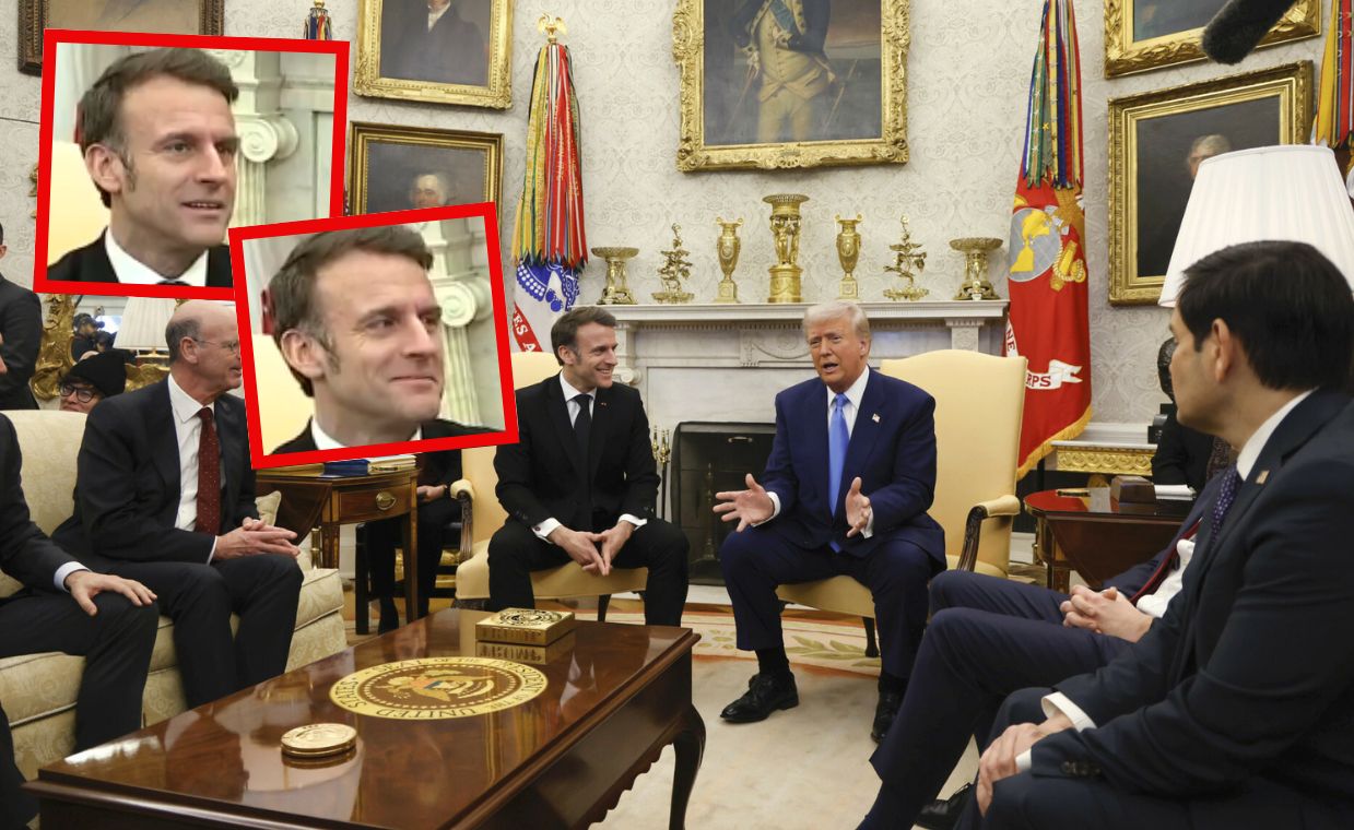 Macron's uneasy reaction as Trump dodges Putin question