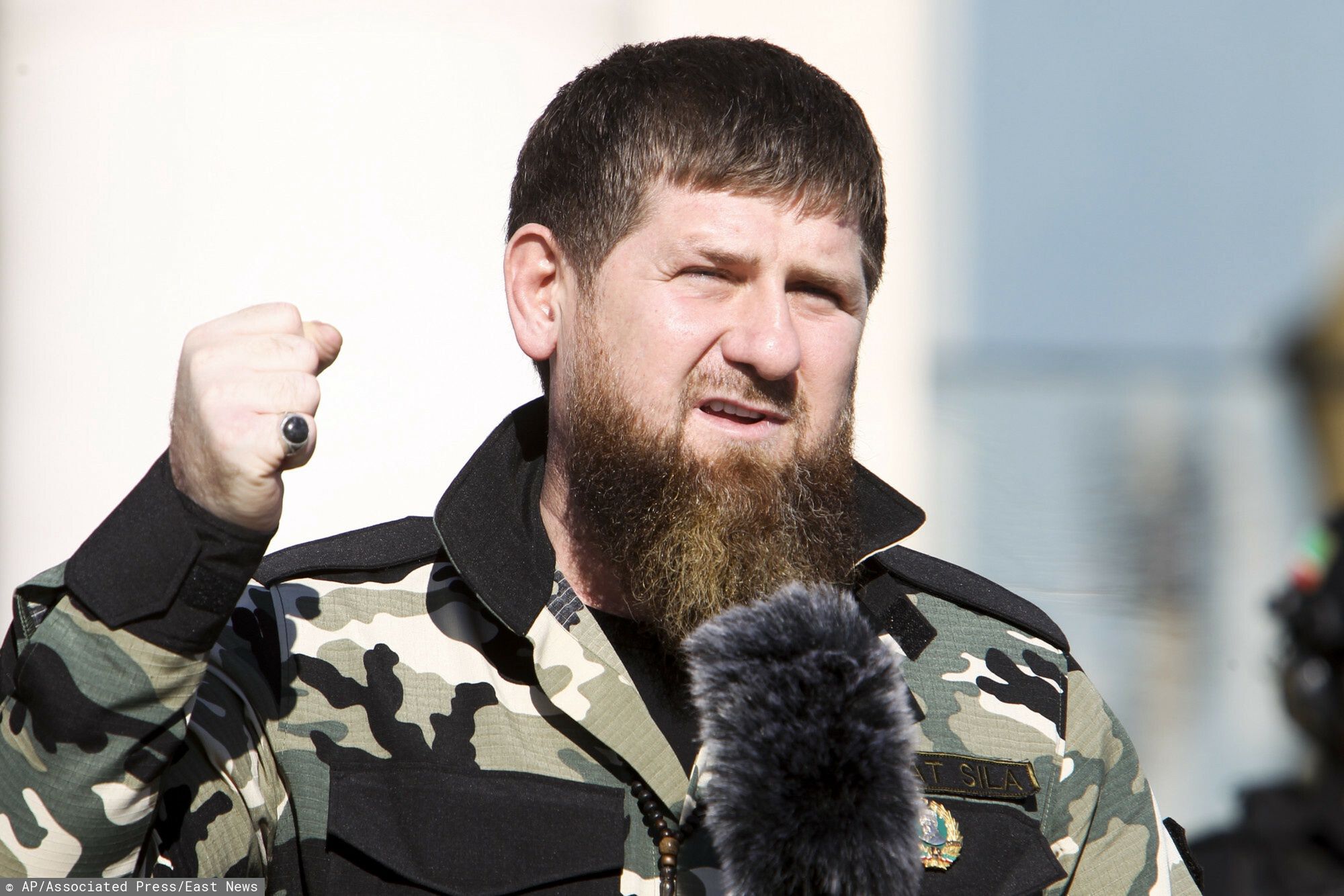arch50Ramzan Kadyrov, leader of the Russian province of Chechnya gestures speaking to about 10,000 troops in Chechnya's regional capital of Grozny, Russia, Tuesday, March 29, 2022. (AP Photo)AP