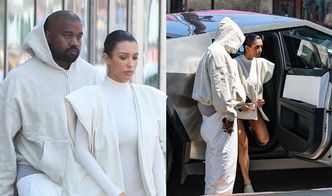 Posępni Kanye West i Bianca Censori wysiadają z KOSMICZNEJ Tesli w zwyczajnych (?) stylizacjach (ZDJĘCIA)