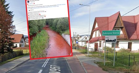 Czerwona rzeka na Podhalu. Górale zachodzą w głowę: Co tam się stało?