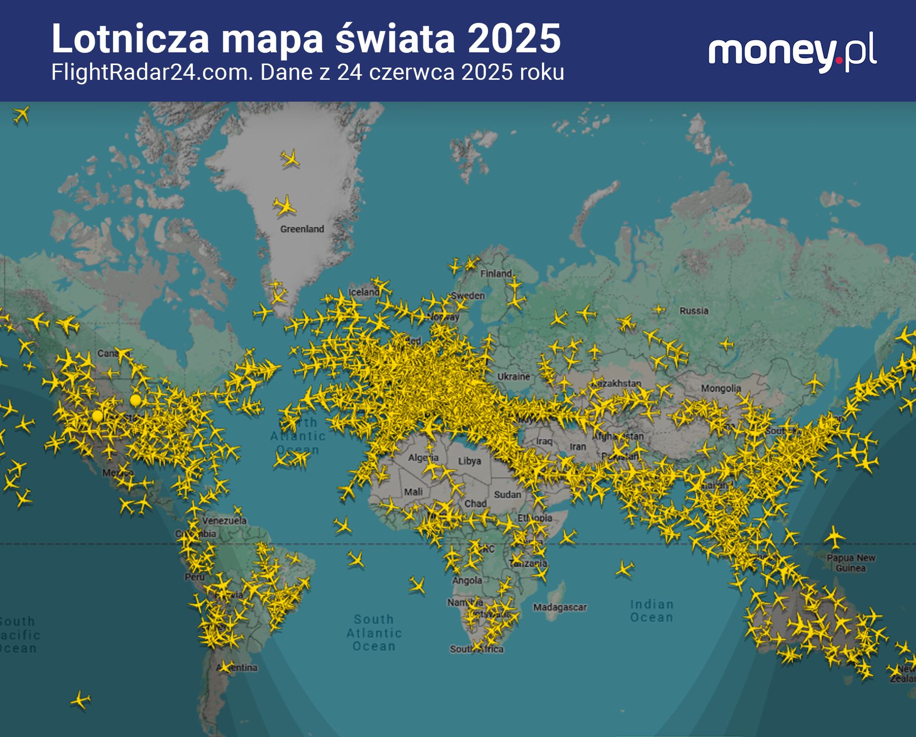 "Białe plamy" w przestrzeni powietrznej na świecie