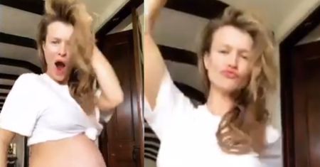 Roześmiana Joanna Krupa wykonuje przedporodowy taniec na Instagramie: "ALBO HORMONY, ALBO PO PROSTU SZCZĘŚCIE"