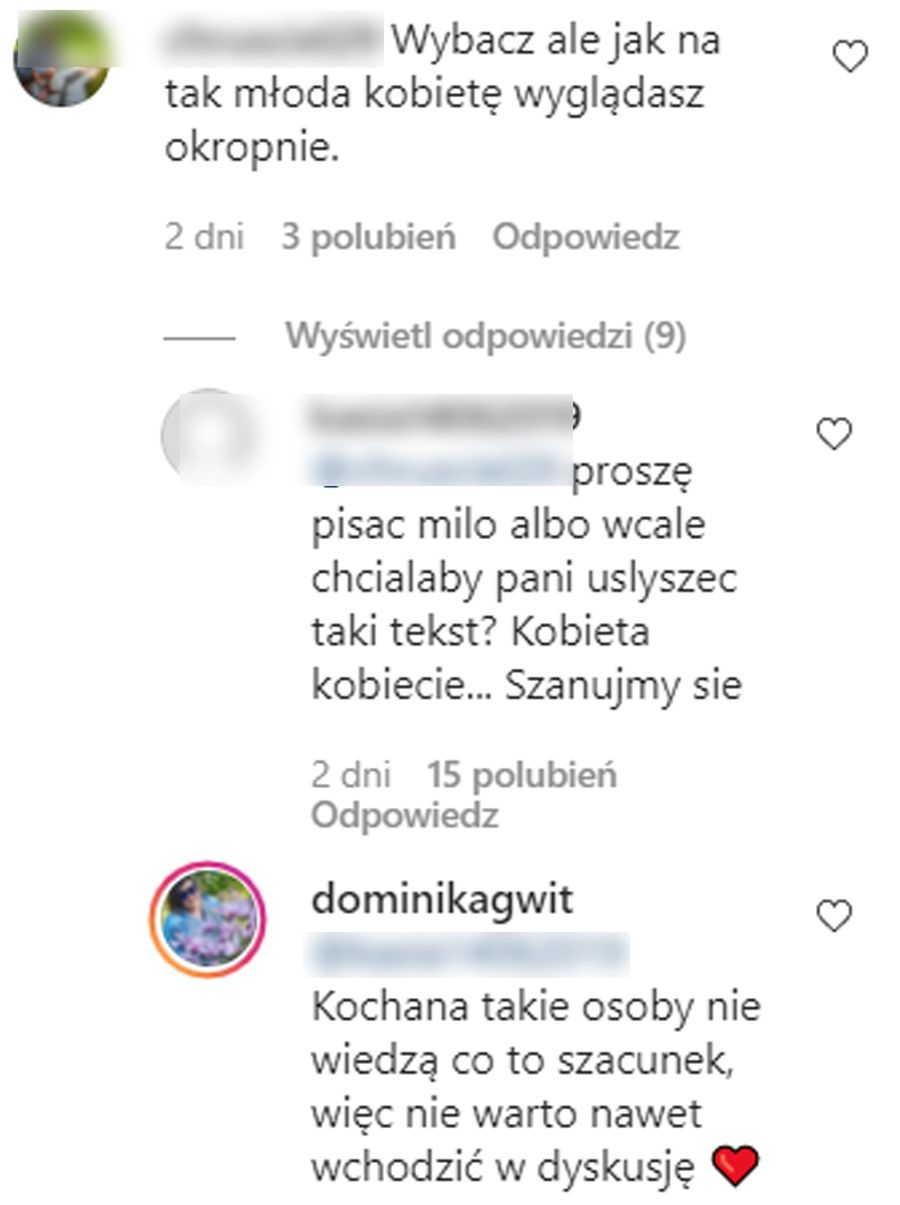 Dominika Gwit odpowiada na hejt 