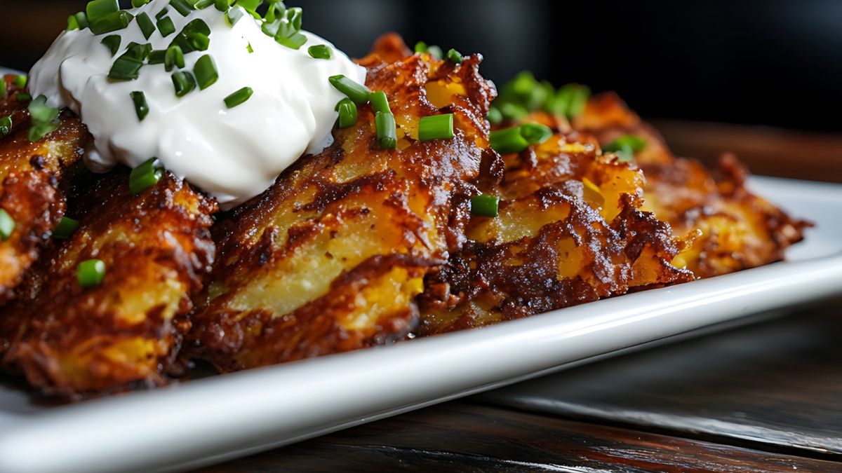 Placki ziemniaczane po litewsku z kleksem śmietany