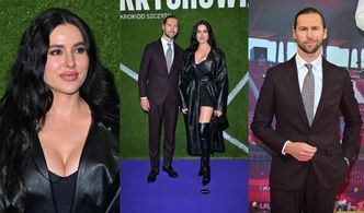 Grzegorz Krychowiak z wydekoltowaną Celią Januat u boku melduje się na premierze serialu o sobie (ZDJĘCIA)