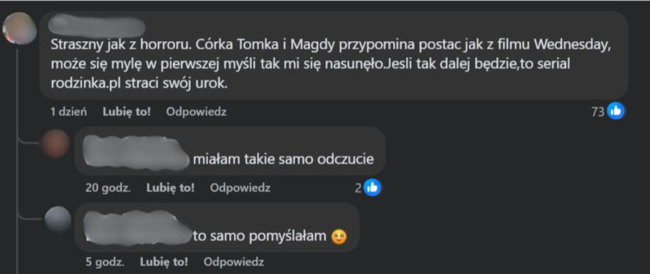 Komentarze o "Rodzince.pl" porównujące serial do "Wednesday"