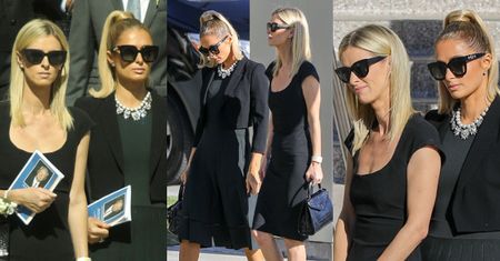 Smutne Paris i Nicky Hilton na pogrzebie dziadka (ZDJĘCIA)