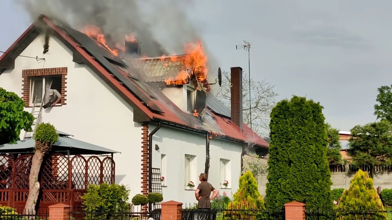 Pożar instalacji fotowoltaicznej w Sarbinowie