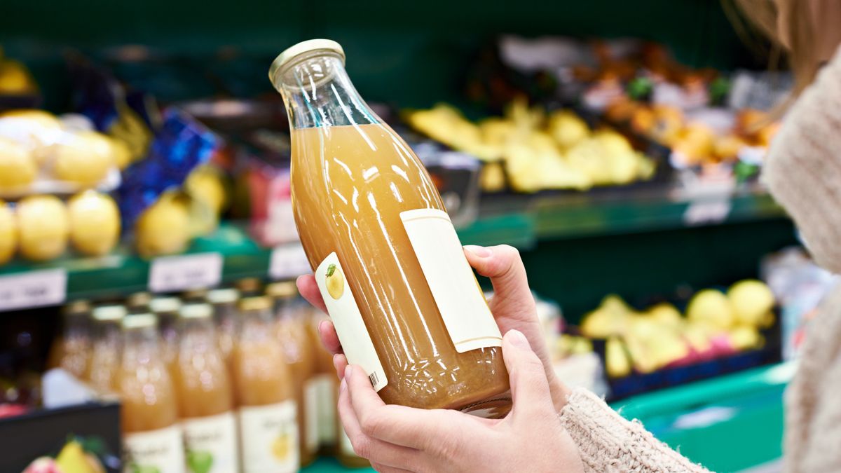 sok, napój, sklep, handel, zakupy