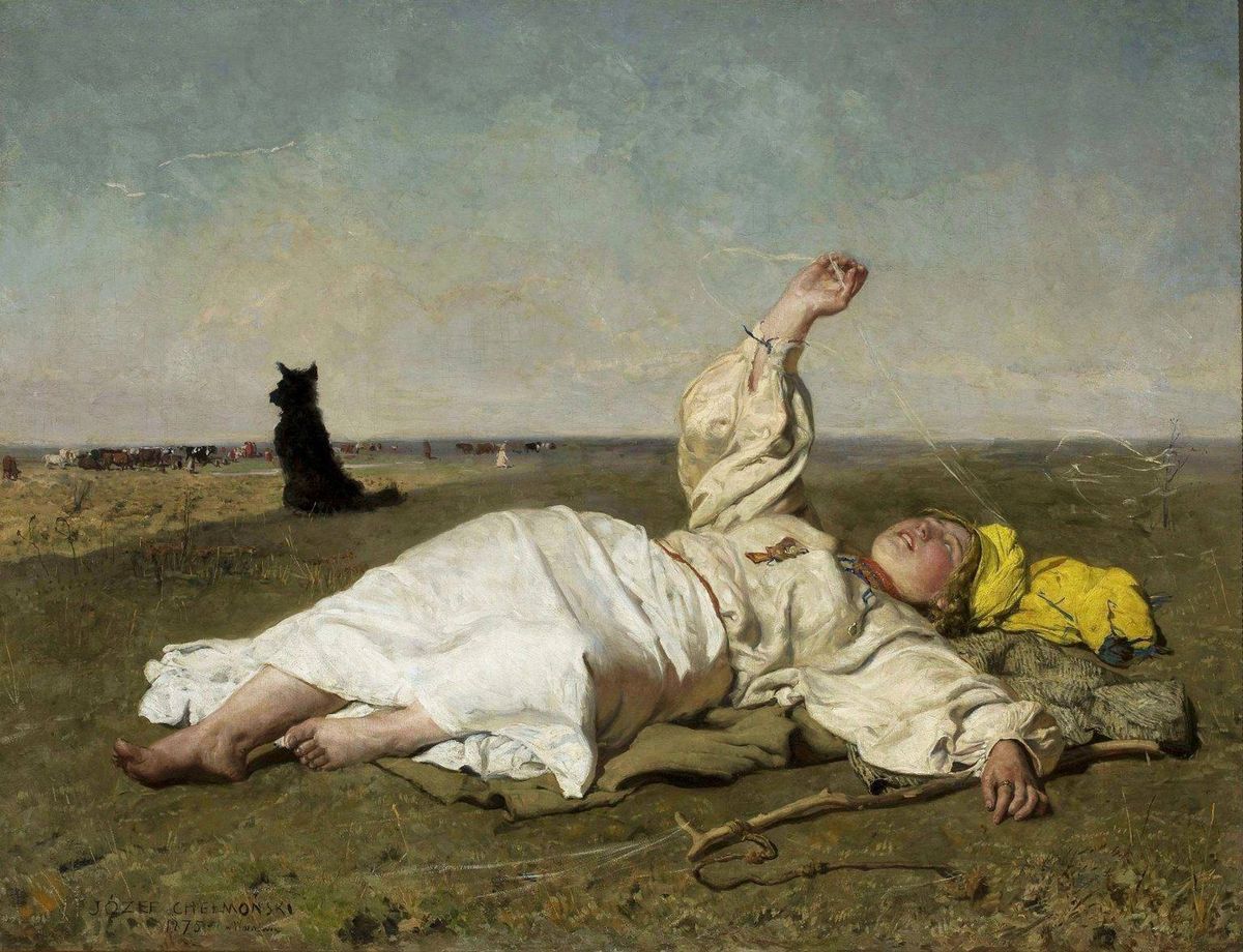 Józef Chełmoński, "Babie lato", 1875