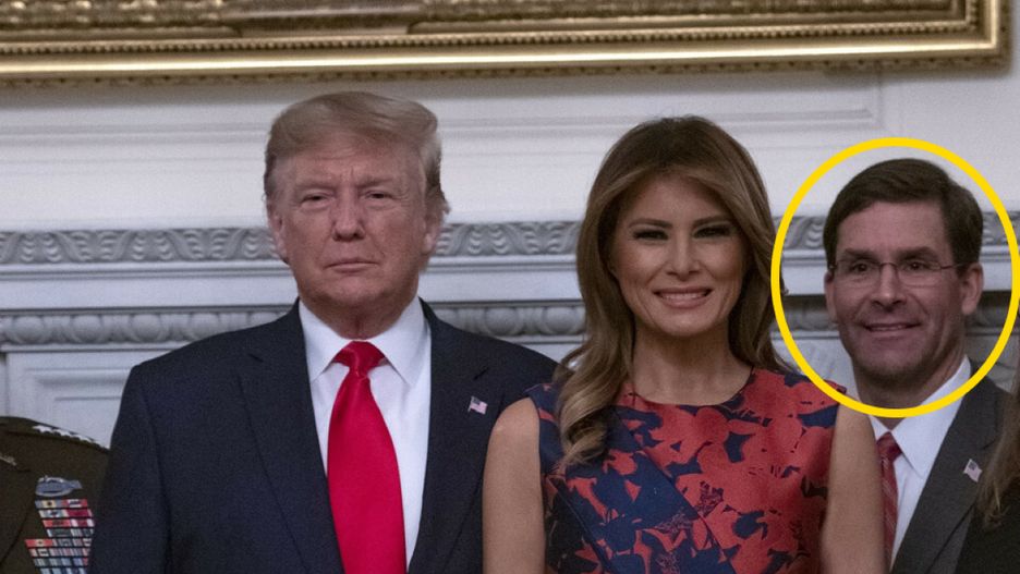 Mark Esper z parą prezydencką w lipcu 2019 r.