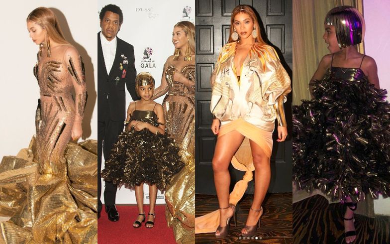 Beyonce i Blue Ivy w złotych sukienkach na charytatywnej gali