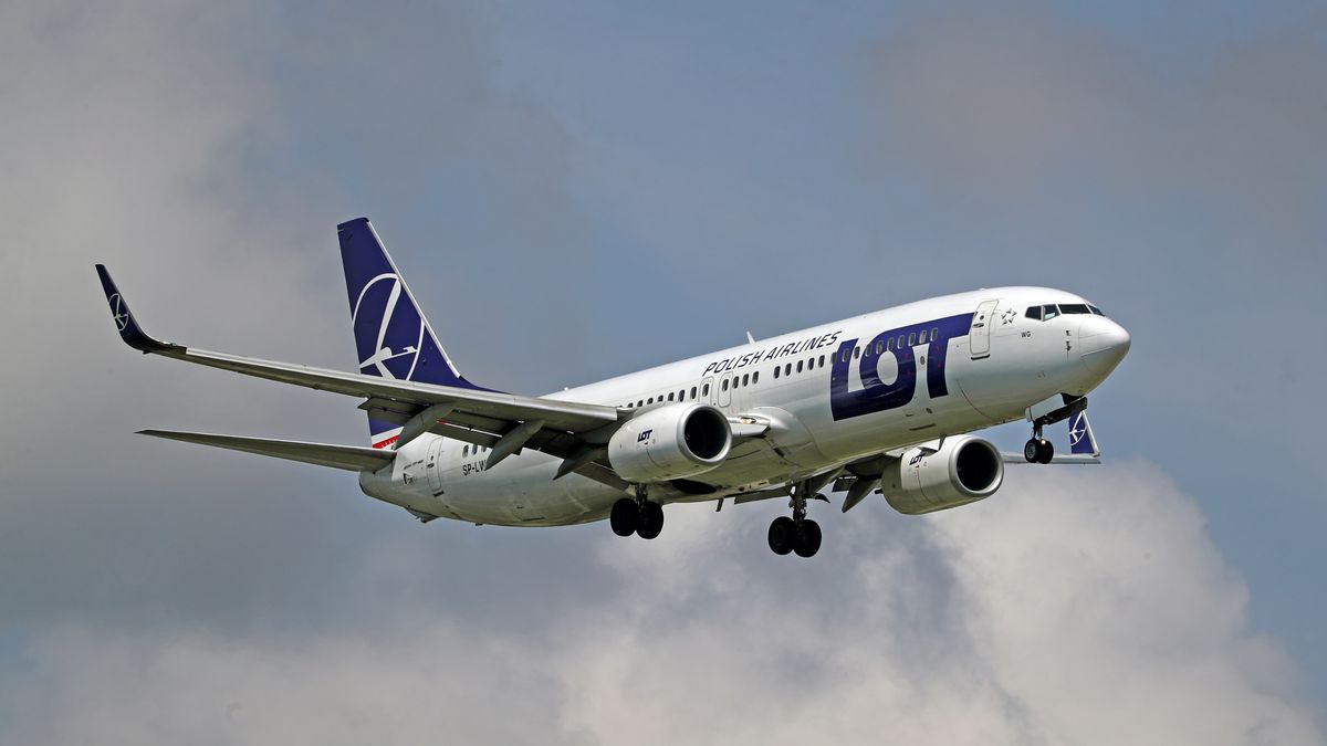 A Boeing 737-86N from LOT company is landing at Barcelona airport in Barcelona, Spain, on May 27, 2024. (Photo by JoanValls/Urbanandsport /NurPhoto via Getty Images)