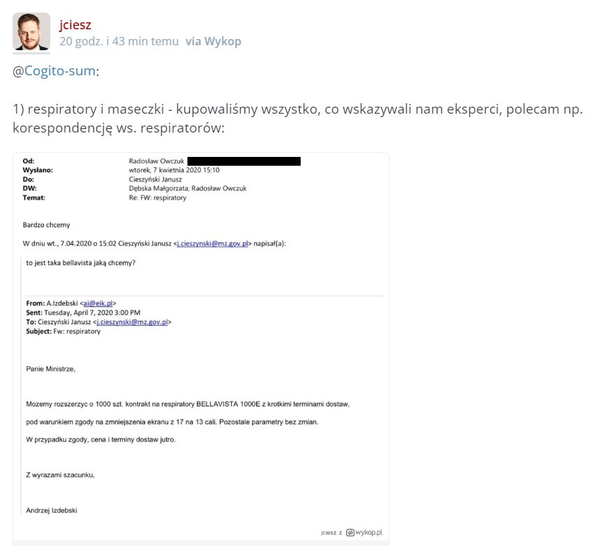Korespondencja Cieszyńskiego z prof. Owczukiem