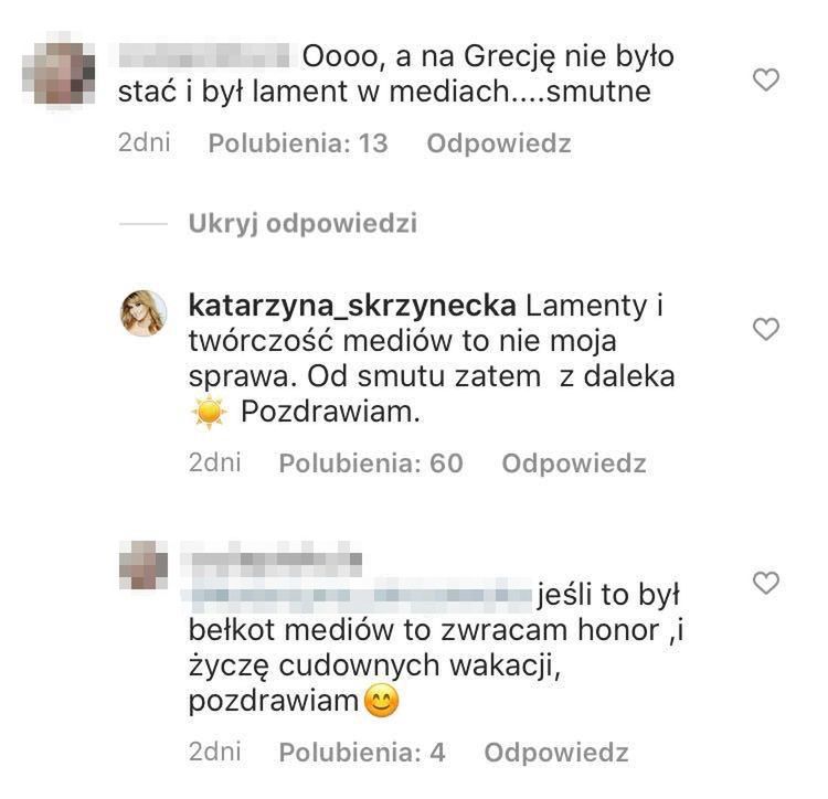 Katarzyna Skrzynecka odpiera zarzuty o hipokryzję ze względu na wyjazd do Hiszpanii