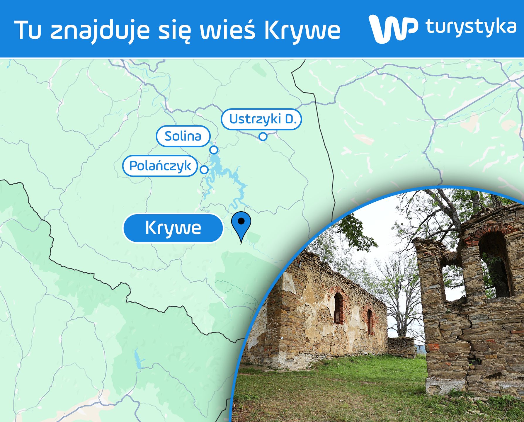 Wieś Krywe jest oddalona od wszelkich innych osad