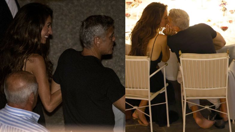 George Clooney i Amal całują się na romantycznej kolacji