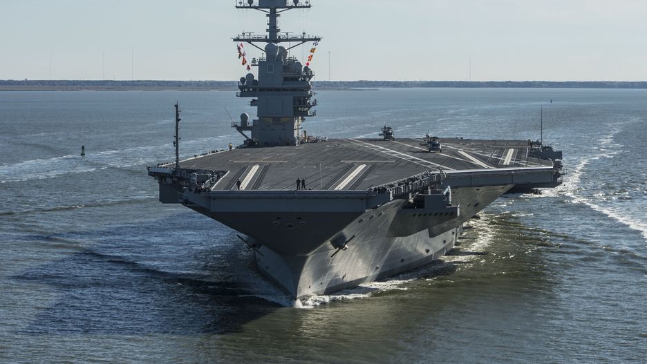 USS Gerald R. Ford Begins Builder's Sea Trials
NEWPORT NEWS, VA - APRIL 8:  In this handout photo provided by the U.S. Navy, the future USS Gerald R. Ford (CVN 78) is seen underway on its own power for the first time on April 8, 2017 in Newport News, Virginia. The first-of-class ship -- the first new U.S. aircraft carrier design in 40 years -- will spend several days conducting builder's sea trials, a comprehensive test of many of the ship's key systems and technologies. (Photo by Mass Communication Specialist 2nd Class Ridge Leoni/U.S. Navy via Getty Images)
U.S. Navy
aircraft carrier, cvn 78, ford, ford-class, gerald r. ford, ship, warship