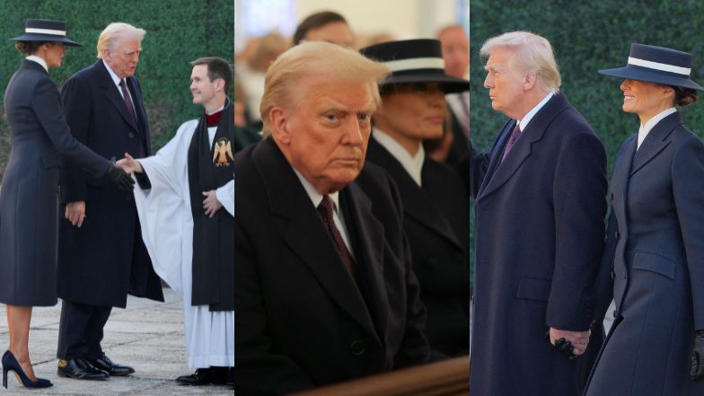 Donald i Melania Trumpowie na mszy w "kościele prezydentów"