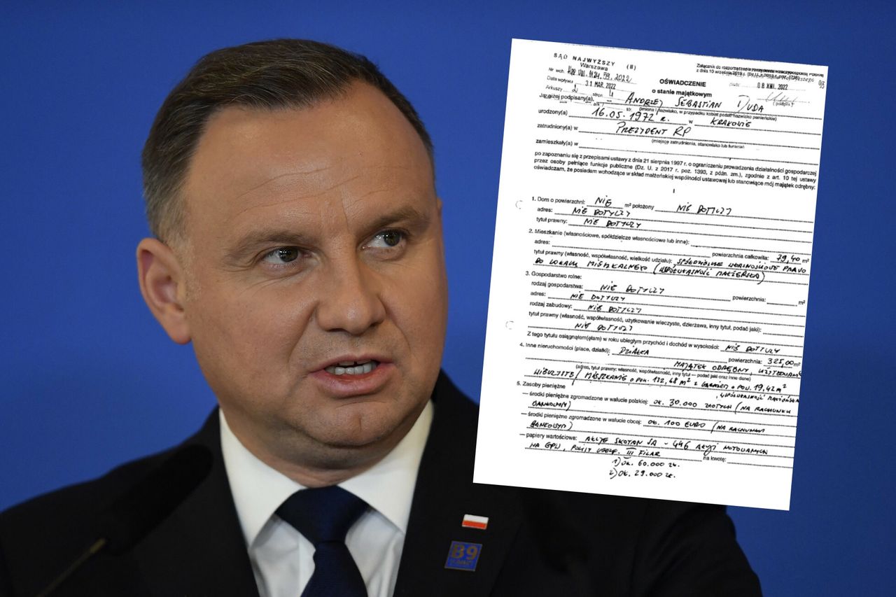 Wiadomo, ile zarobił Andrzej Duda. Majątek prezydenta ujawniony