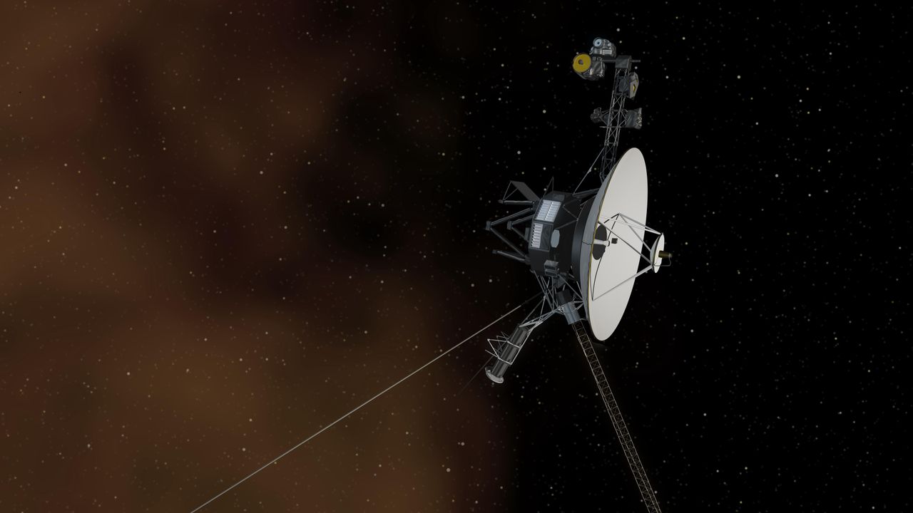 Voyager 1 leaving the Solar System - an artistic vision.
