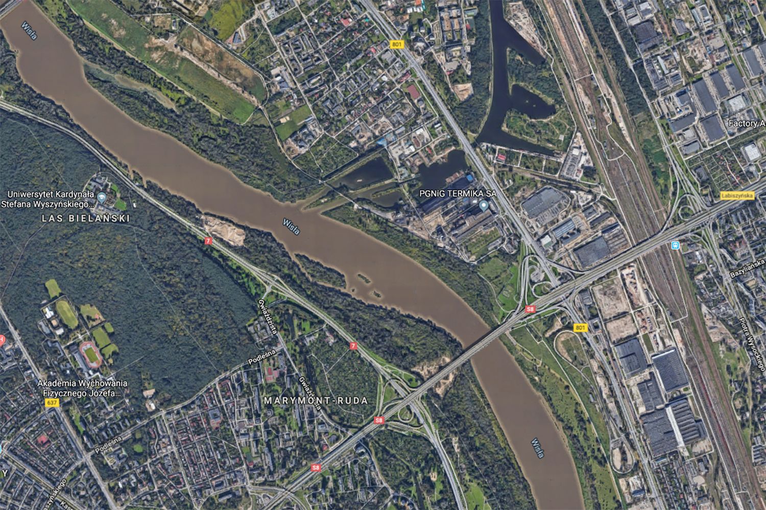 Warszawa. Awaria oczyszczalni. "Zrzut ścieków widoczny jest na zdjęciach satelitarnych" 1