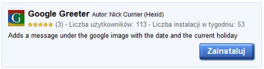 Dodaj datę i godzinę na stronę główną Google 2