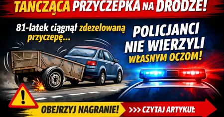"Tańcząca" przyczepka na drodze. Policjanci nie wierzyli własnym oczom