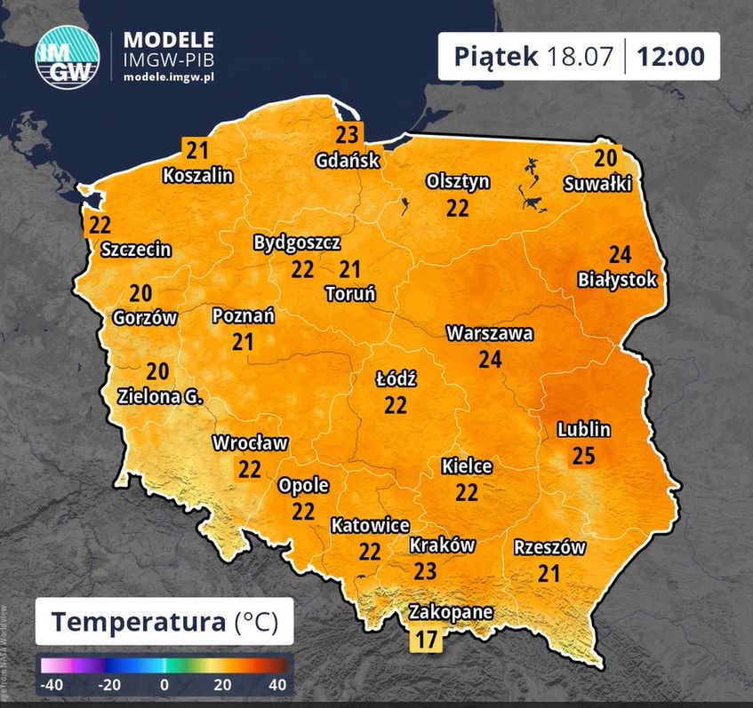 Pogoda w Polsce w piątek