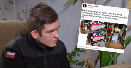 Emil Czeczko pochowany na Białorusi. Żaryn o "prowokacyjnej oprawie"