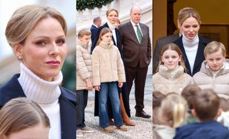 RZADKI WIDOK. Uśmiechnięta księżna Charlene wypełnia książęce obowiązki z mężem Albertem i dwójką bliźniaków (ZDJĘCIA)