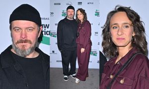 Tomasz Schuchardt w stylowej czapeczce pozuje na ściance z żoną Kamilą (ZDJĘCIA)