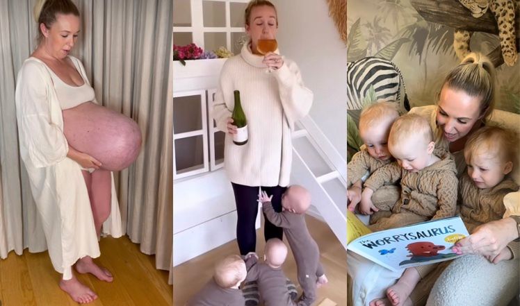 Trojaczki duńskiej influencerki skończyły roczek