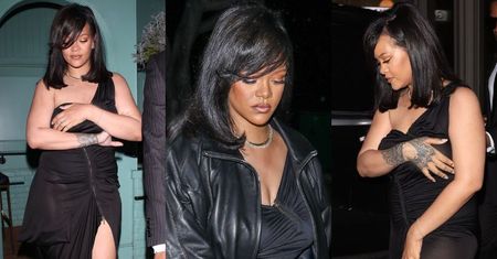 Powabna Rihanna i jej odsłonięte udo świętują 34. urodziny ASAP Rocky'ego w LA (ZDJĘCIA)