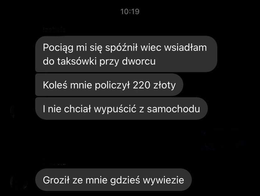 Taksówkarz nie chciał wypuścić pasażerki z auta 