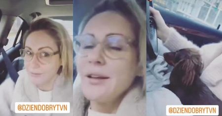 Małgorzata Ohme prowadzi samochód z telefonem w ręku i psem NA KOLANACH! "Brak słów. Totalna bezmyślność"